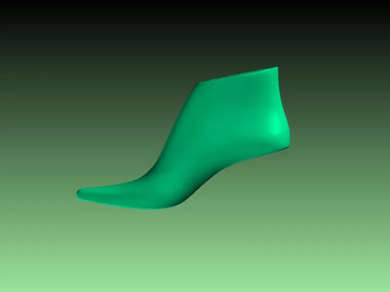 Women's Pointed Toe Pump Shoe Last 3D Model STL Printable High H - Model preview 3