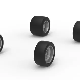 Wheel Set of Pavement Silver Crown Car Scale 1:25 - Model thumbnail 2