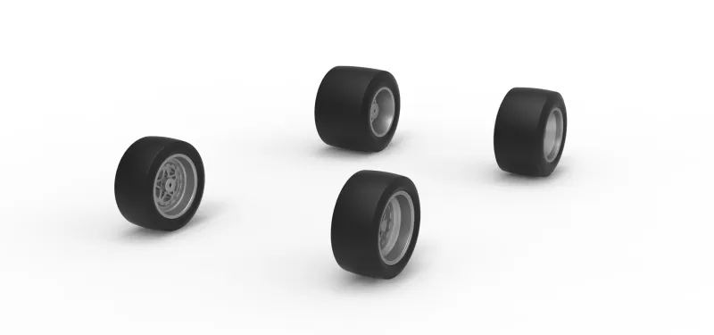 Wheel Set of Pavement Silver Crown Car Scale 1:25 - Model preview 2