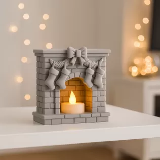 Fireplace Candle Holder | Christmas Stocking Decor | Holiday