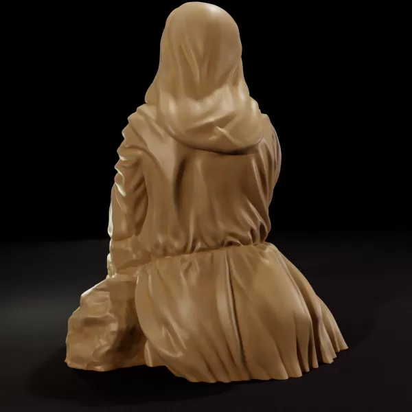 Praying Jesus on Rock 3D printing - Model preview 3