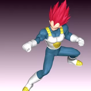 Vegeta SSJ God - Dragon Ball - Model thumbnail 6