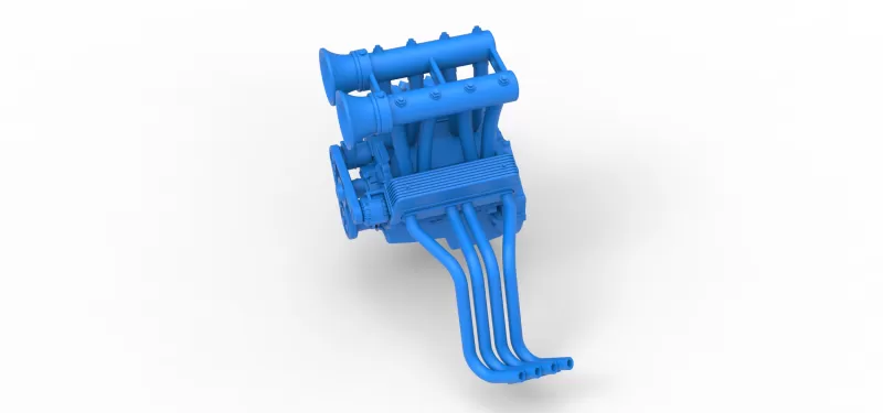 Engine V8 for vintage dragster Version 11 Scale 1:25 - Model preview 2