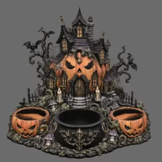Haunted Pumpkin House Organizer STL File for 3D Print - Model thumbnail 6
