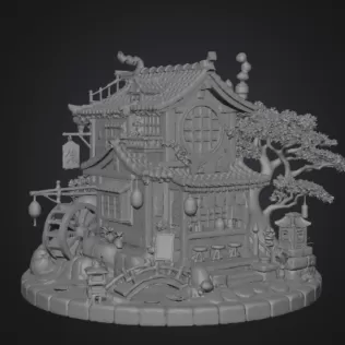 Japanese Tea House STL File for 3D Print - Model thumbnail 12