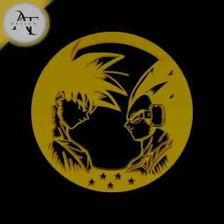 Goku and Vegeta - Dragon Ball - Silhouette - 2D Wall Art Decor