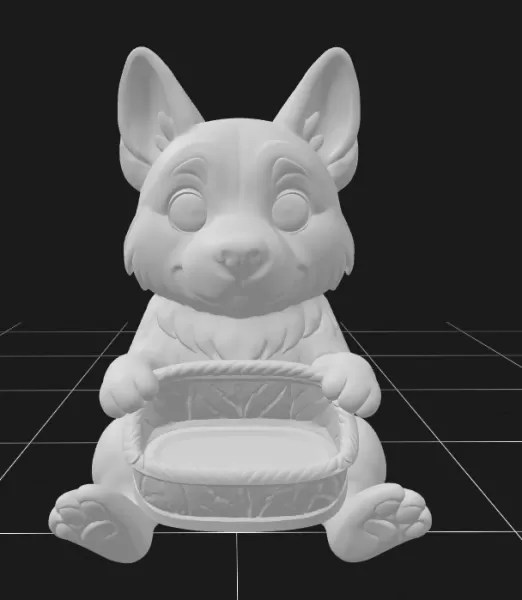 German Shepherd Holding a Gift Basket - Model preview 2