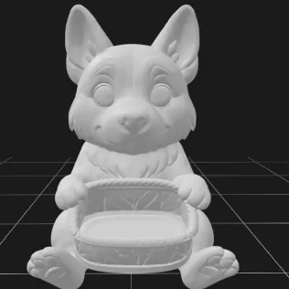 German Shepherd Holding a Gift Basket - Model thumbnail 2