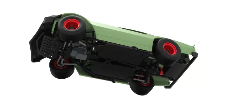 Vintage Dirt late model Race car Version 3 while turning 1:25 - Model preview 3