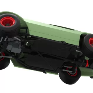 Vintage Dirt late model Race car Version 3 while turning 1:25 - Model thumbnail 3