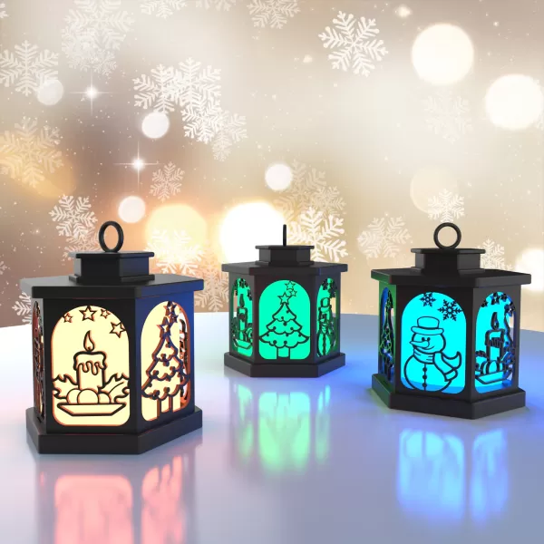 3D Christmas Lamp, Christmas Lantern, Night Light, Candle Holder - Model preview 2