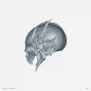 Crowned Skull Dark Fantasy - STL - Model thumbnail 3