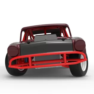 Vintage Dirt Modified stock car V9 while turning Scale 1:25 - Model thumbnail 7