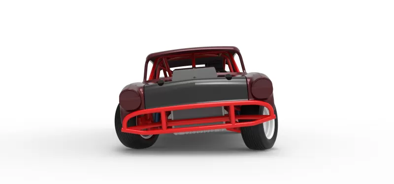 Vintage Dirt Modified stock car V9 while turning Scale 1:25 - Model preview 7