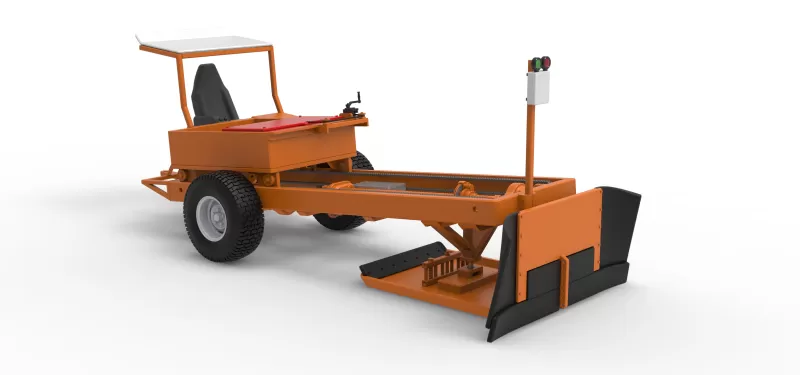 Garden Tractor pulling sled Scale 1:25 - Model preview 24