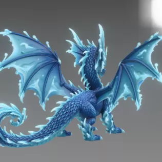 🌊 Frostwave Water Dragon STL File for 3D Print - Model thumbnail 9