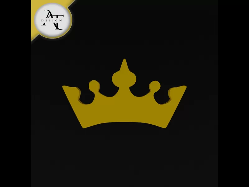 Simple Crown Symbol - 2D Art - Model preview 1
