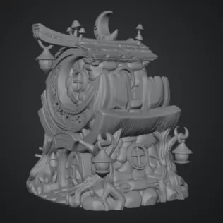 Moonlit Mystic Cottage STL File for 3D Print - Model thumbnail 14