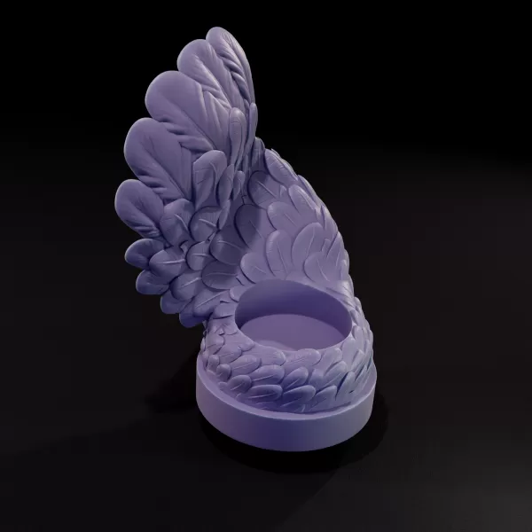 Angelic Wing Incense Burner 3D Printable Model - Model preview 3