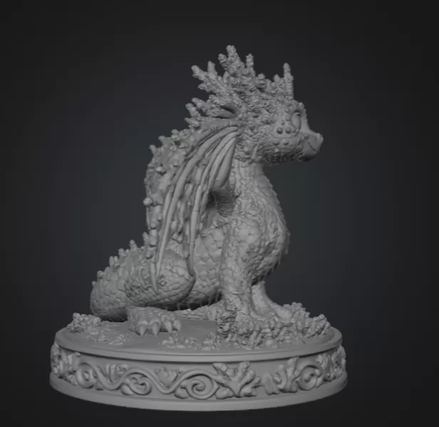 Coral Reef Baby Dragon STL for 3D Print - Model preview 10