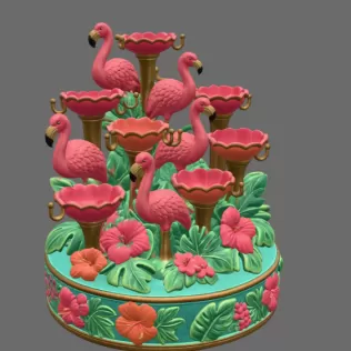 Flamingo Jewelry Organizer STL File for 3D Print - Model thumbnail 8