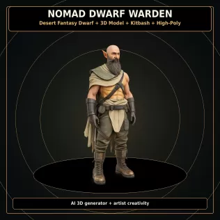 Dwarf Heroes Fantasy Warrior Kitbash Pack – High-Poly 10 Char - Model thumbnail 20