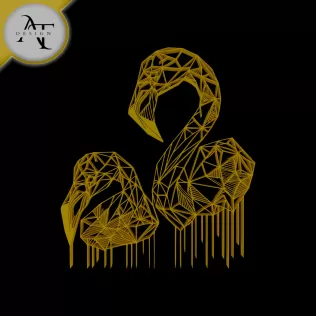 Flamingos - Geometric - 2D Wall Art Decor