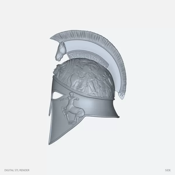 Ornate Classical Helmet Display - STL - Model preview 3