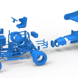 Vintage Winged Supermodified for Dirt while turning V2 1:25 - Model thumbnail 28