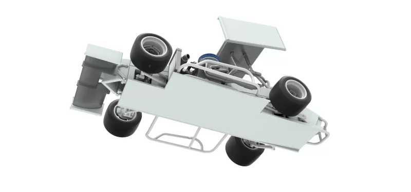 Supermodified front engine Winged race car V4 Scale 1:25 - Model preview 3