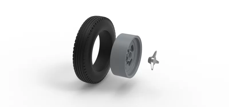 Front wheel of Vintage Champ car Version 1 Scale 1:25 - Model preview 9