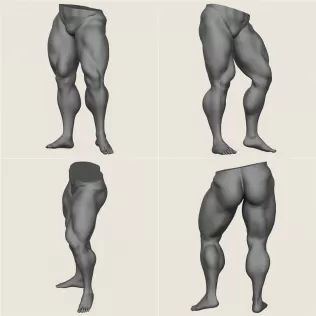 Muscular Man Leg Pose Collection - Model thumbnail 4