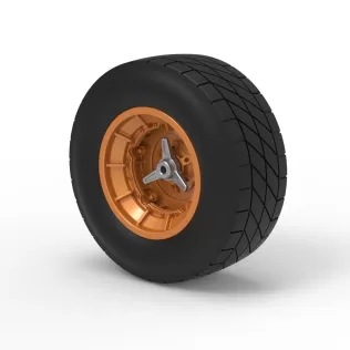 Wheel of Vintage Dirt race car V7 Scale 1:25 - Model thumbnail 7