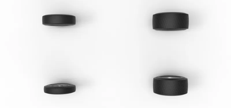 Wheel Set of Dirt Silver Crown Champ car Version 2 Scale 1:25 - Model preview 7