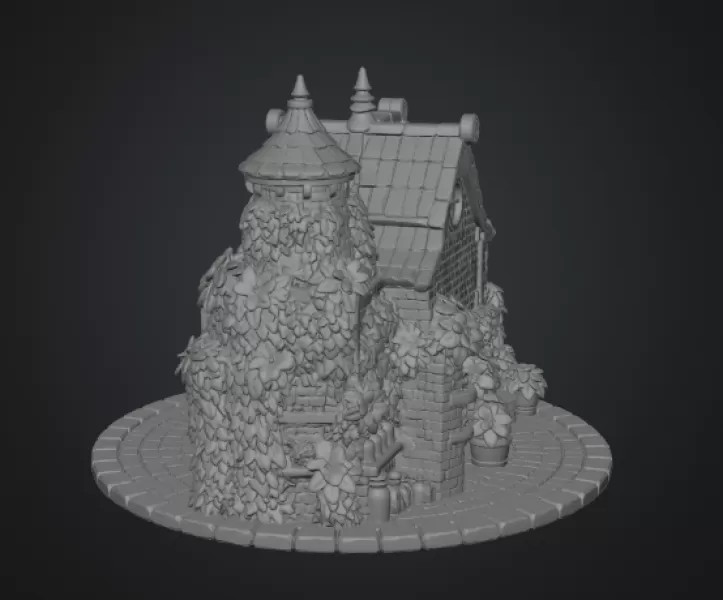 Enchanted Herbalist Cottage STL File for 3D Print - Model preview 11
