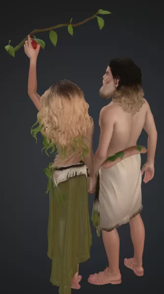 Adam und eva sie greift nach dem apfel - Model preview 3