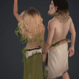 Adam und eva sie greift nach dem apfel - Model thumbnail 3