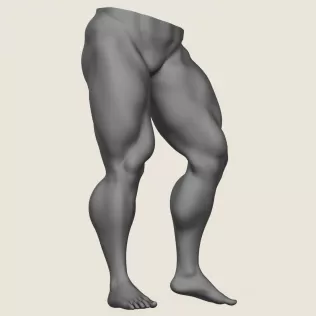 Muscular Man Leg Pose 03 - Model thumbnail 3
