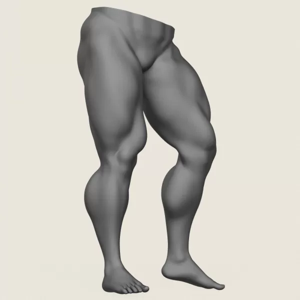 Muscular Man Leg Pose 03 - Model preview 3