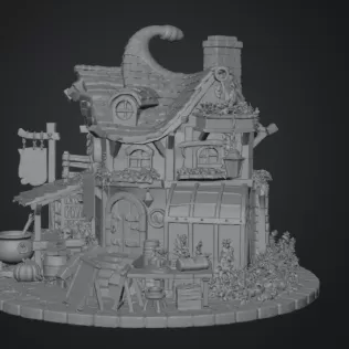 Lavender Witch Apothecary Cottage STL File for 3D Print - Model thumbnail 13