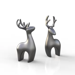 Modern Deer Set: 2 pcs. | Christmas Reindeer Figurines - Model thumbnail 1