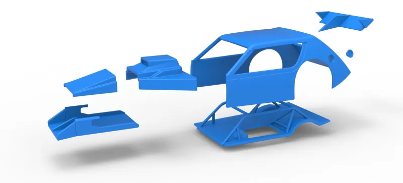 Shell of Vintage Asphalt Modified stock car V8 Scale 1:25 - Model preview 17