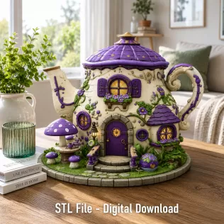 Enchanted Teapot Cottage STL File for 3D Print - Model thumbnail 5