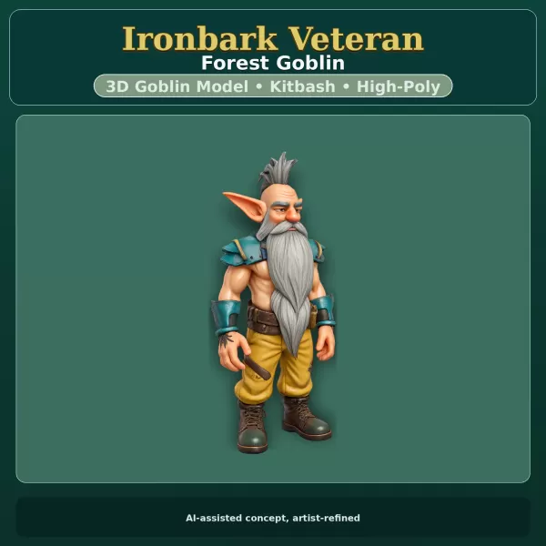 Forest Goblin Bundle – Stylized Kitbash High-Poly Character Pack - Model preview 20