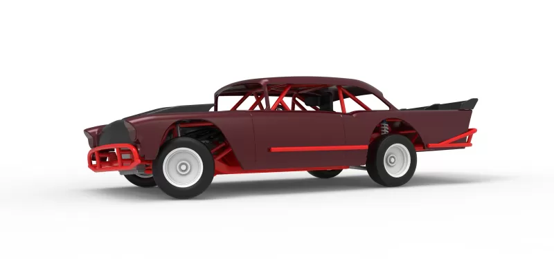Vintage Dirt Modified stock car V9 while turning Scale 1:25 - Model preview 2