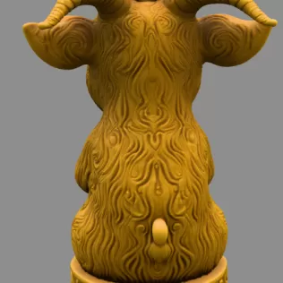 Horned Goat / Ibex Pendant — Heart Holding Figurine - STL file - Model thumbnail 3