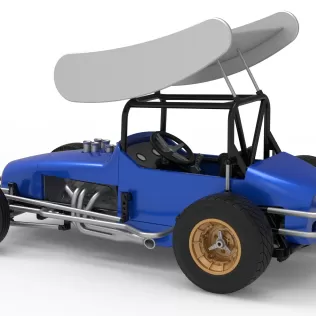 Vintage Winged Supermodified stock car for Dirt V2 Scale 1:25 - Model thumbnail 12