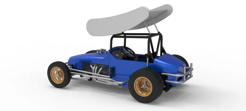 Vintage Winged Supermodified stock car for Dirt V2 Scale 1:25 - Model preview 12