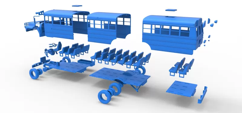 School bus for Figure 8 racing Version 2 Scale 1:25 - Model preview 25