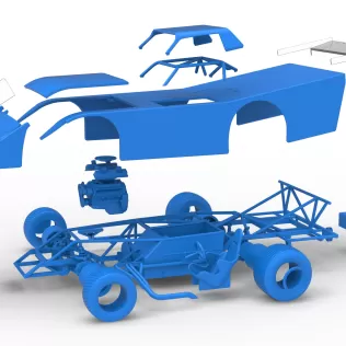 Vintage Dirt late model Race car Version 5 Scale 1:25 - Model thumbnail 28